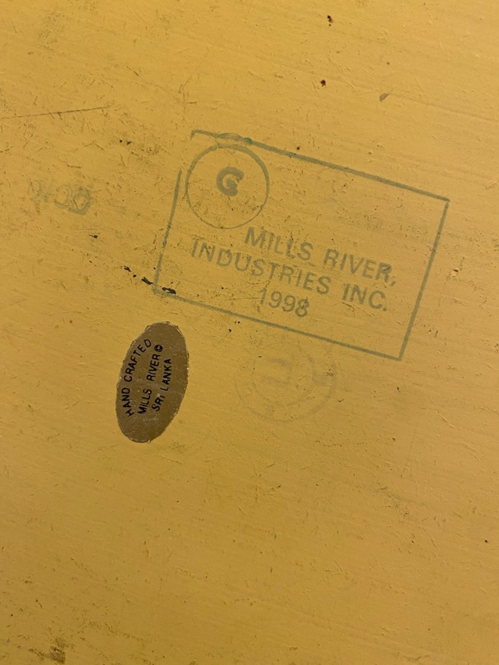 MILLS RIVER Industries 1998 Hand -Crafted Miniature Wood House - Yellow & Sage - Picture 7 of 10